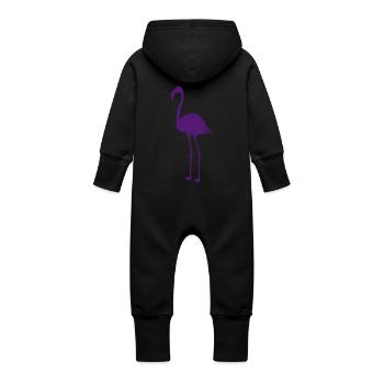 Flamant - Grenouillère à capuche bio en molleton Bébé - vanille - Dos