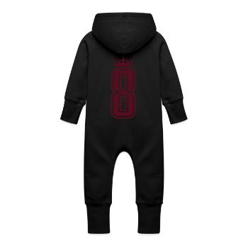 8 Crown - Baby Organic Sweat Overalls With Hood - vanilla - Back