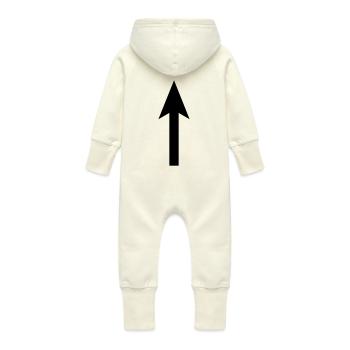 flèche - Grenouillère à capuche bio en molleton Bébé - vanille - Dos