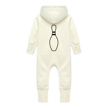 bowling pin 1clr - Grenouillère à capuche bio en molleton Bébé - vanille - Dos