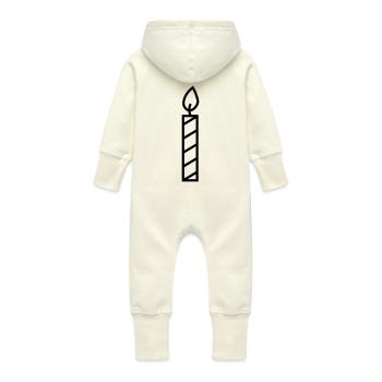 Kerze Kontur - Baby Bio Sweat Overall mit Kapuze - Vanille-Milchshake - Hinten