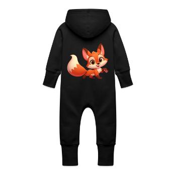 Fuchs 7 - Baby Bio Sweat Overall mit Kapuze - Vanille-Milchshake - Hinten