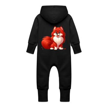 spitz 2 - Grenouillère à capuche bio en molleton Bébé - vanille - Dos