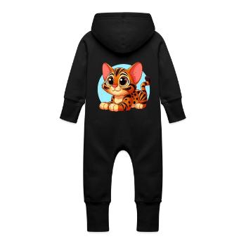 bengal 32 - Grenouillère à capuche bio en molleton Bébé - vanille - Dos