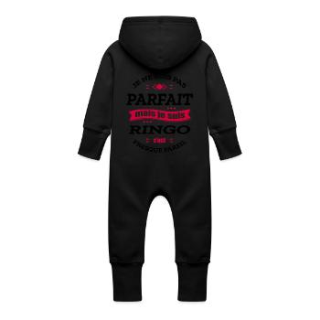 RINGO PARFAIT - PRENOM RINGO - Grenouillère à capuche bio en molleton Bébé - vanille - Dos