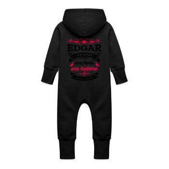 EDGAR UN NOM UNE FIERTÉ AUCUN RIVAL - Grenouillère à capuche bio en molleton Bébé - vanille - Dos