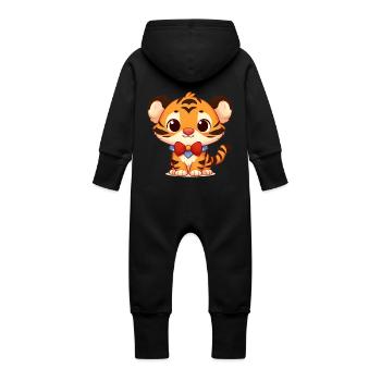 tiger 3 - Grenouillère à capuche bio en molleton Bébé - vanille - Dos