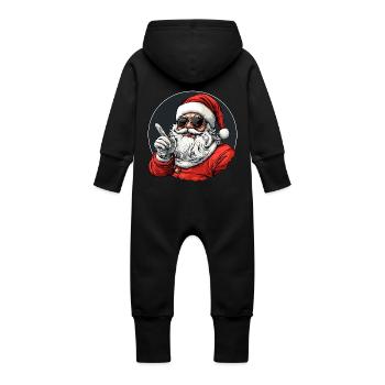 Cooler Weihnachtsmann - Baby Bio Sweat Overall mit Kapuze - Vanille-Milchshake - Hinten