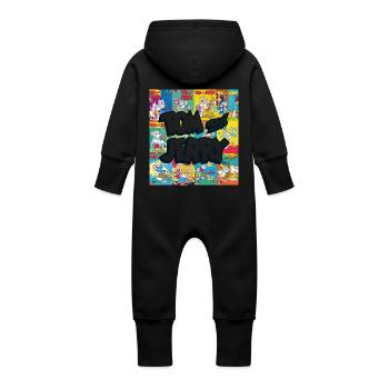 Tom Und Jerry Logo Mit Vintage-Cover Collage - Baby Bio Sweat Overall mit Kapuze - Vanille-Milchshake - Hinten