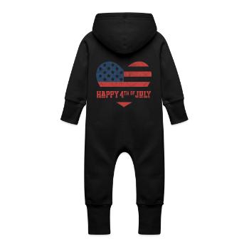 Frohen 4. Juli - Baby Bio Sweat Overall mit Kapuze - Vanille-Milchshake - Hinten