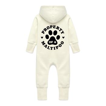 Eigentum eines Maltipoo - Baby Bio Sweat Overall mit Kapuze - Vanille-Milchshake - Hinten
