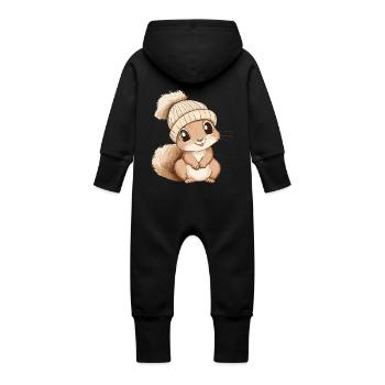 écureuil mignon mignon bébé mignon enfants dessin animé animal - Grenouillère à capuche bio en molleton Bébé - vanille - Dos