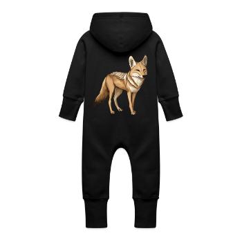 Jackal - Baby Organic Sweat Overalls With Hood - vanilla - Back