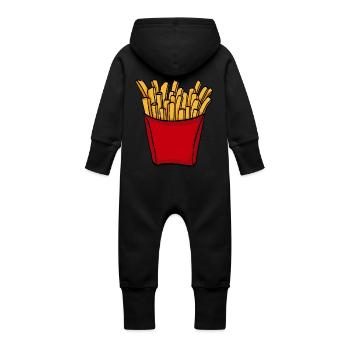 cuisine française fast food frites Love Food - Grenouillère à capuche bio en molleton Bébé - vanille - Dos