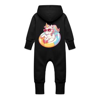 Licorne Bande Dessinée Cool - Grenouillère à capuche bio en molleton Bébé - vanille - Dos