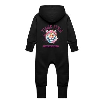 Style tigre - Grenouillère à capuche bio en molleton Bébé - vanille - Dos
