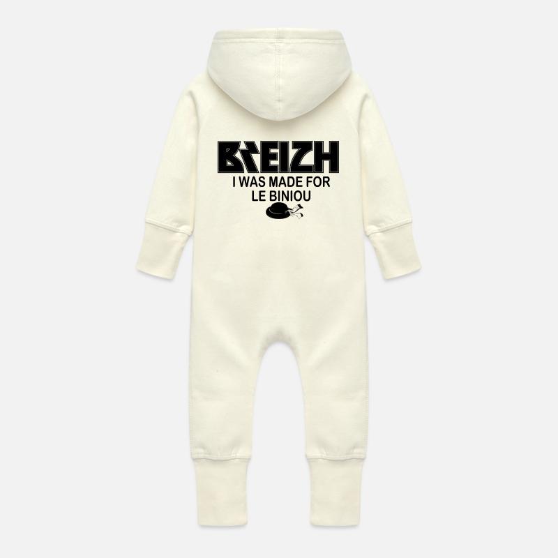 breizh - Baby Bio Sweat Overall mit Kapuze - Vanille-Milchshake