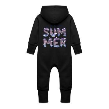 Endless Summer (lettering) - Baby Organic Sweat Overalls With Hood - vanilla - Back