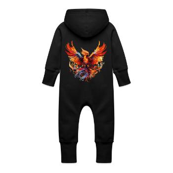Phénix Phénix Feu Flammes Oiseau Mythologie - Grenouillère à capuche bio en molleton Bébé - vanille - Dos