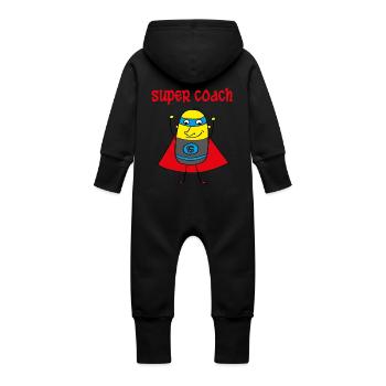 Super coach - Grenouillère à capuche bio en molleton Bébé - vanille - Dos