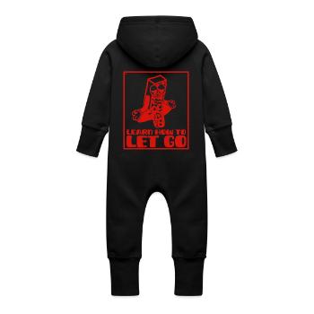 Apprends à lâcher prise avec humour - Grenouillère à capuche bio en molleton Bébé - vanille - Dos