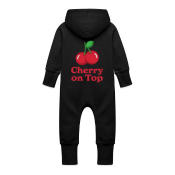 Kirsche auf dem Sahnehäubchen - Baby Bio Sweat Overall mit Kapuze - Vanille-Milchshake - Hinten