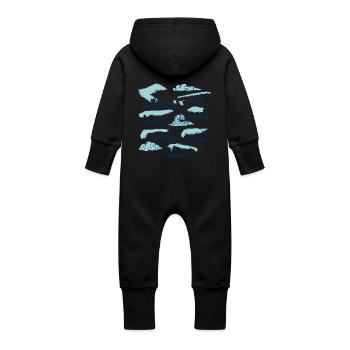 Imprimer de la collection Îles de la Frise orientale - Grenouillère à capuche bio en molleton Bébé - vanille - Dos
