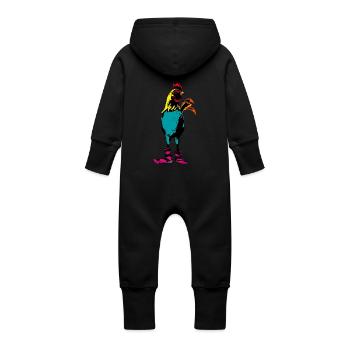 Chick T T-shirt dessiné à la main Hahn Chicks design - Grenouillère à capuche bio en molleton Bébé - vanille - Dos