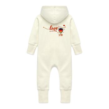 Amour Allemagne Maillot de foot 2018 style - Grenouillère à capuche bio en molleton Bébé - vanille - Dos