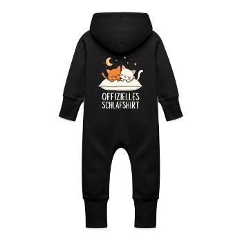 Chemise de nuit officielle chats chat couple - Grenouillère à capuche bio en molleton Bébé - vanille - Dos