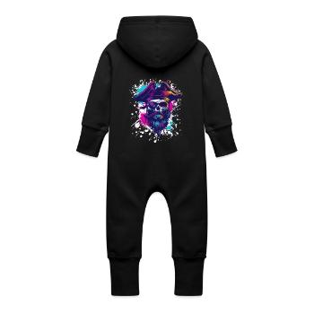 Crâne de pirate - Grenouillère à capuche bio en molleton Bébé - vanille - Dos