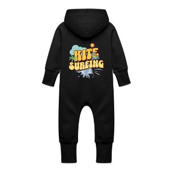 Kitesurf Kitesurfer Kiteboard - Grenouillère à capuche bio en molleton Bébé - vanille - Dos