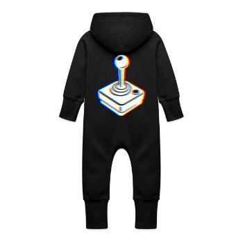 Glitch Joystick – Retro Gaming - Baby Bio Sweat Overall mit Kapuze - Vanille-Milchshake - Hinten