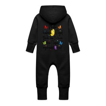 Kinder haben Flügel Fliegen Danke Kita Abschied - Baby Bio Sweat Overall mit Kapuze - Vanille-Milchshake - Hinten