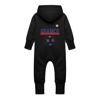 Supporter France - Baby Organic Sweat Overalls With Hood - vanilla - Back