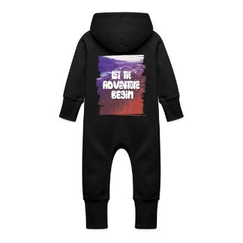 Let The Adventure Begin - Baby Bio Sweat Overall mit Kapuze - Vanille-Milchshake - Hinten