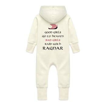 Bad Girls Raid With Ragnar - Grenouillère à capuche bio en molleton Bébé - vanille - Dos