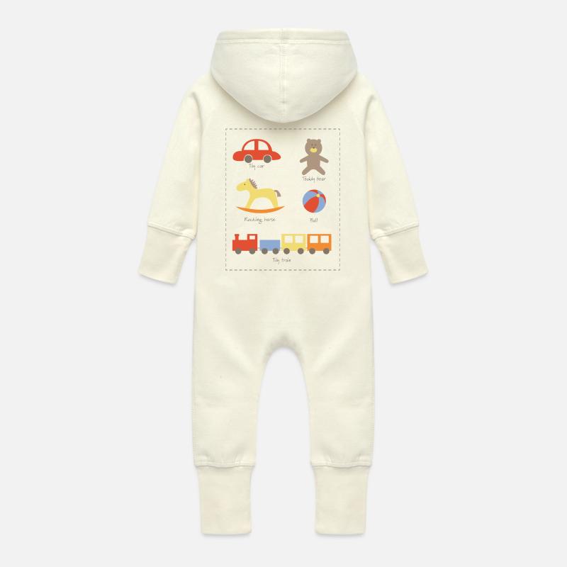 Jouets - Grenouillère à capuche bio en molleton Bébé - vanille