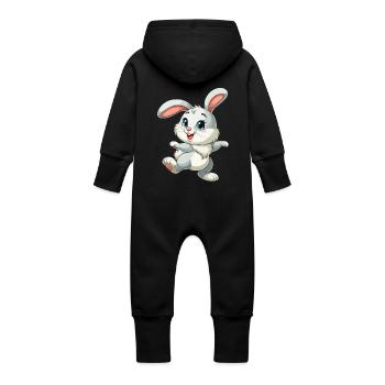 Rabbit Dancing png - Baby Organic Sweat Overalls With Hood - vanilla - Back