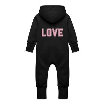 L’AMOUR est la chose la plus importante et la plus forte de l’univers - Grenouillère à capuche bio en molleton Bébé - vanille - Dos