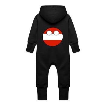 Countryball Country Home Austria - Baby Organic Sweat Overalls With Hood - vanilla - Back