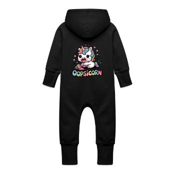 Oopsicorn - Grenouillère à capuche bio en molleton Bébé - vanille - Dos