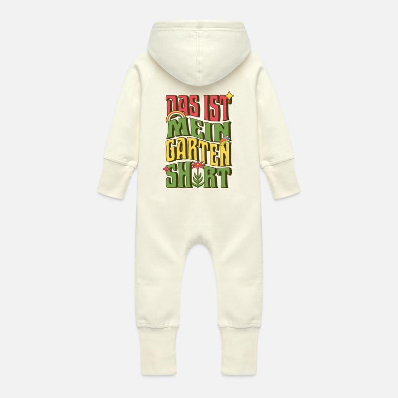 C’est ma chemise de jardin – Chemise de jardinier drôle - Grenouillère à capuche bio en molleton Bébé - vanille