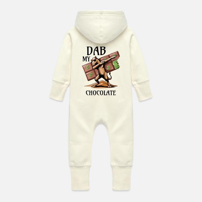 Dab My Chocolate – Le dromadaire ! - Grenouillère à capuche bio en molleton Bébé - vanille