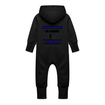 Ne jamais sous-estimer un homme qui pêche - Grenouillère à capuche bio en molleton Bébé - vanille - Dos