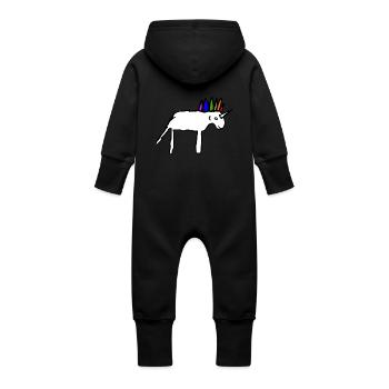 Belle licorne griffonné - Grenouillère à capuche bio en molleton Bébé - vanille - Dos