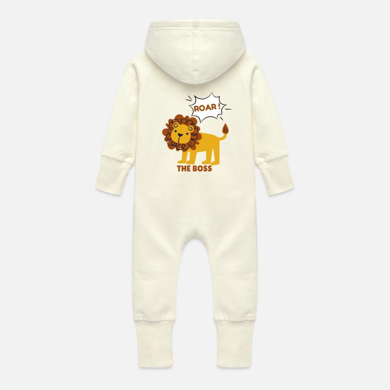 Lion - Baby Bio Sweat Overall mit Kapuze - Vanille-Milchshake