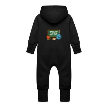 Back to school - Baby Organic Sweat Overalls With Hood - vanilla - Back