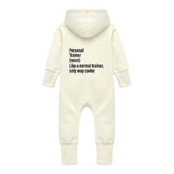 entraîneur personnel nom chemise drôle - Grenouillère à capuche bio en molleton Bébé - vanille - Dos