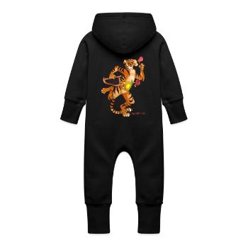 Tiger Vari - Grenouillère à capuche bio en molleton Bébé - vanille - Dos